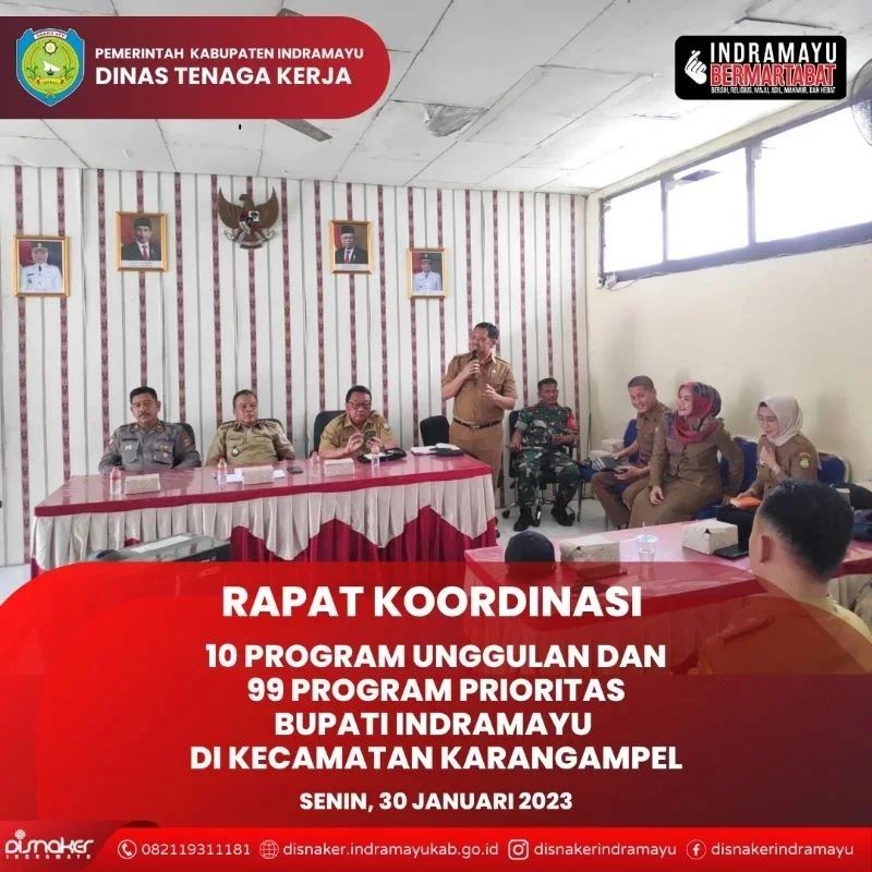 Rapat Koordinasi 10 Program dan 99 Program Prioritas Bupati Indramayu di Kecamatan Karangampel