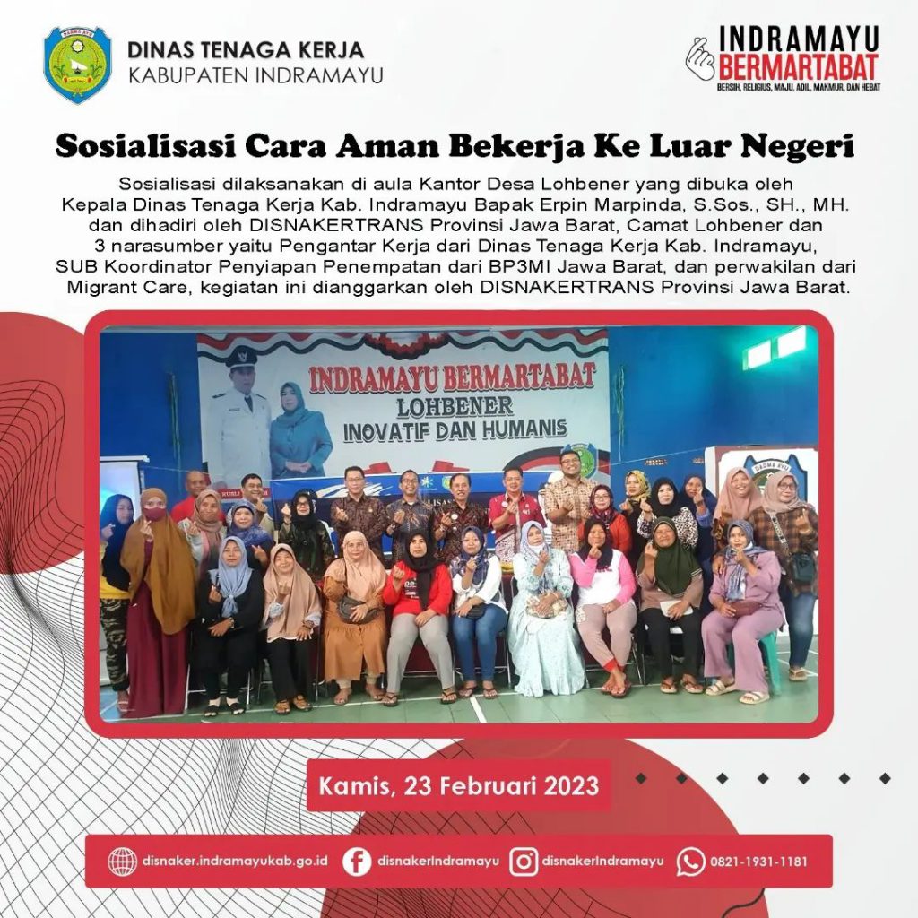 Kegiatan Sosialisasi Aman Bekerja Ke Luar Negeri Bersama Disnakertrans Provinsi Jawa Barat